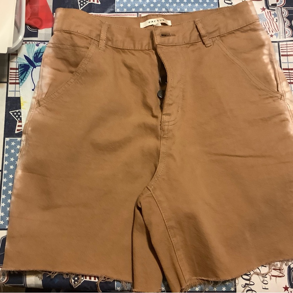Pacsun tan brown cargo shorts